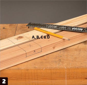 Bygga kaninbur utomhus: Markera för bladfogar. Bygga kaninbur utomhus: Markera för bladfogar.